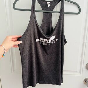 🩶 all sport cutie mama bear dark grey and white tank top women's size medium